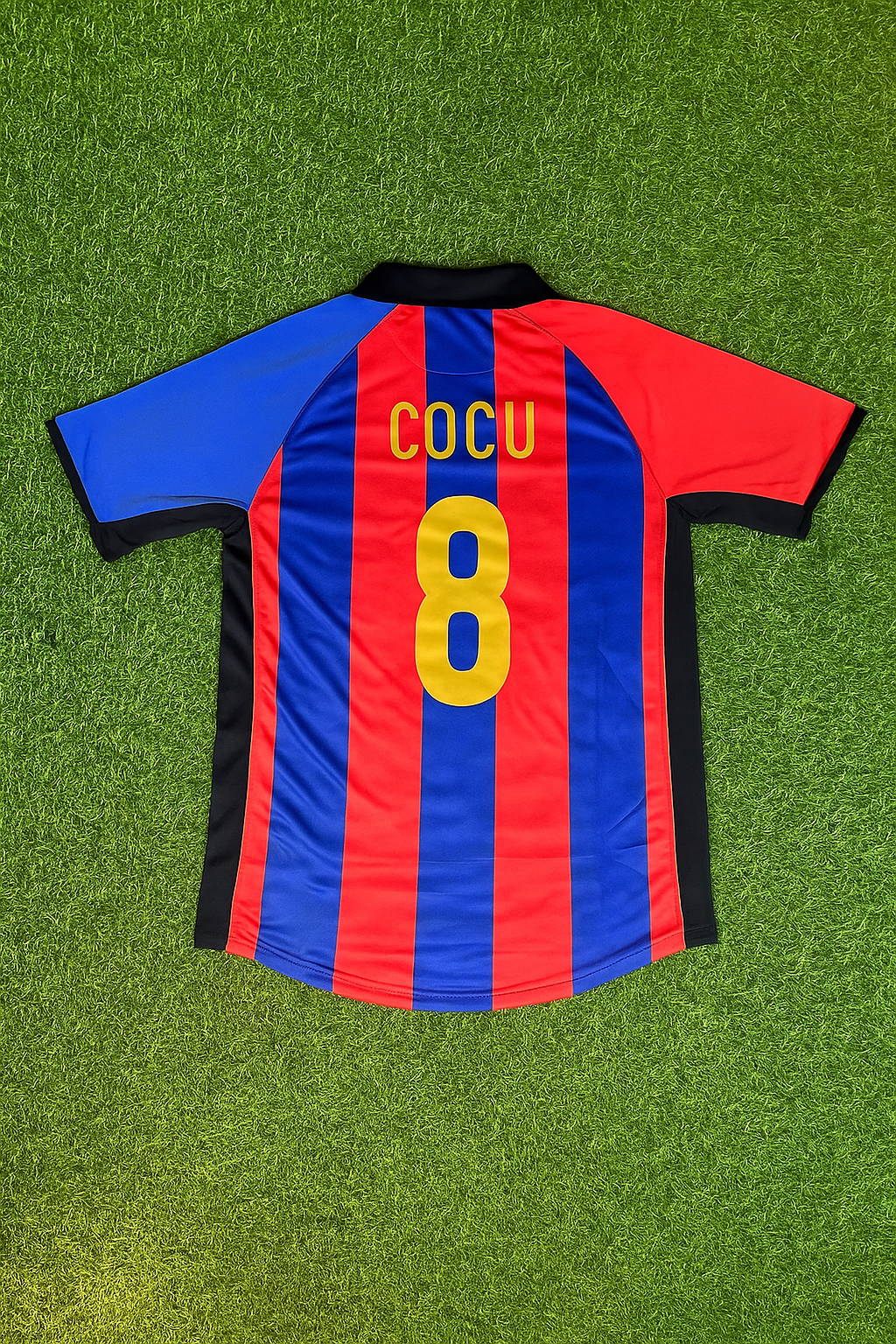 2001/02 Phillip Cocu 8 Barcelona Home Retro Football Jersey – Back View