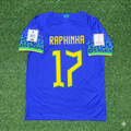 Raphinha Brazil 2022 World Cup Retro Football Jersey – Back View