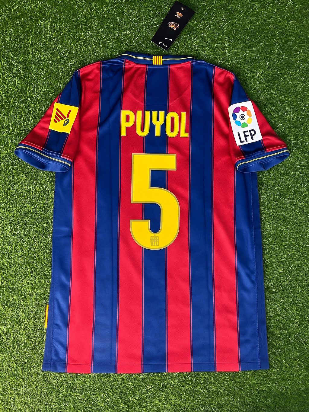 2009/10 Carles Puyol 5 - Barcelona Home Retro Football Jersey – Back View