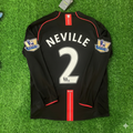 2007/08 Gary Neville Manchester United Black Retro Football Jersey – Back View