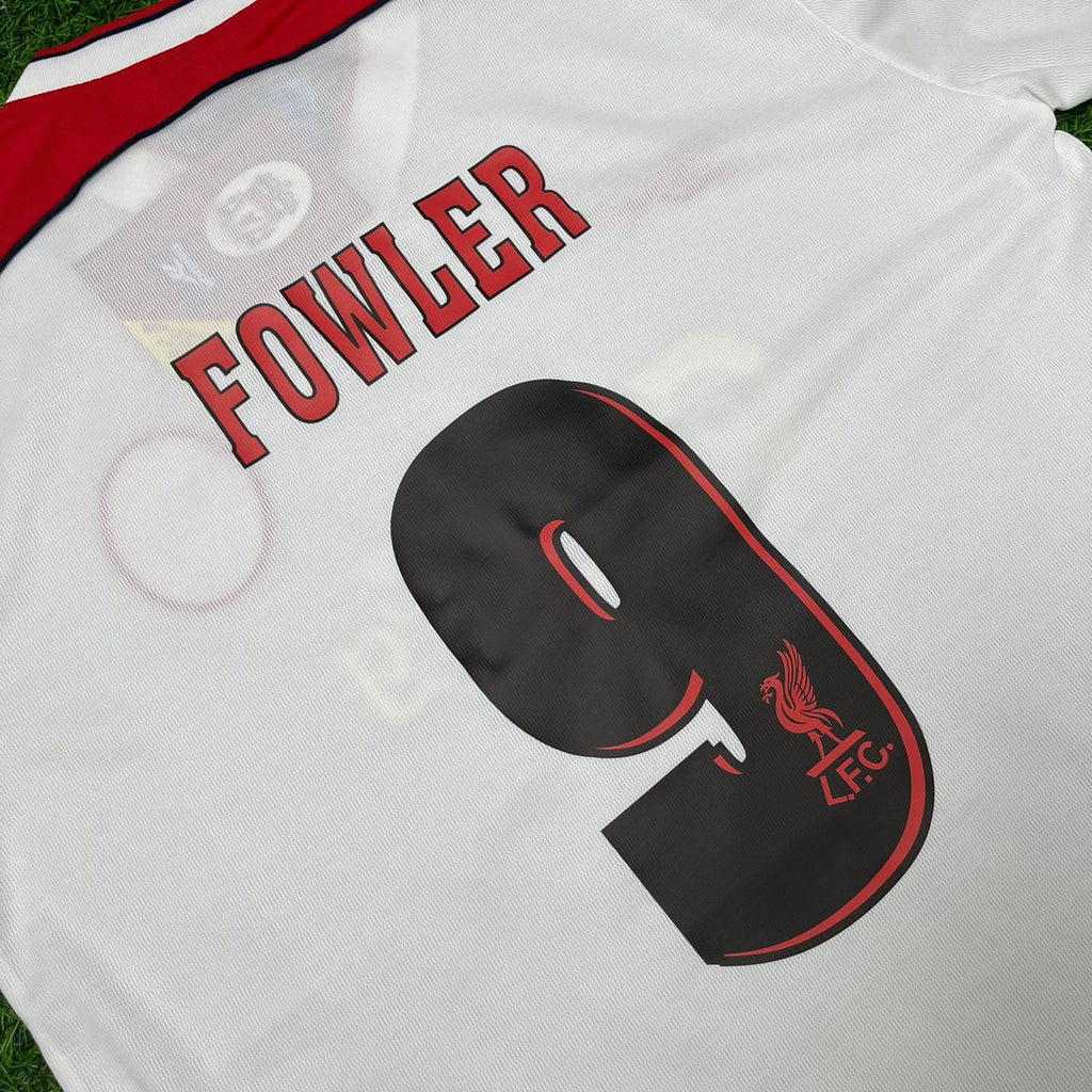 1998/99 Robbie Fowler Liverpool Away White Retro Football Jersey – Detailed View