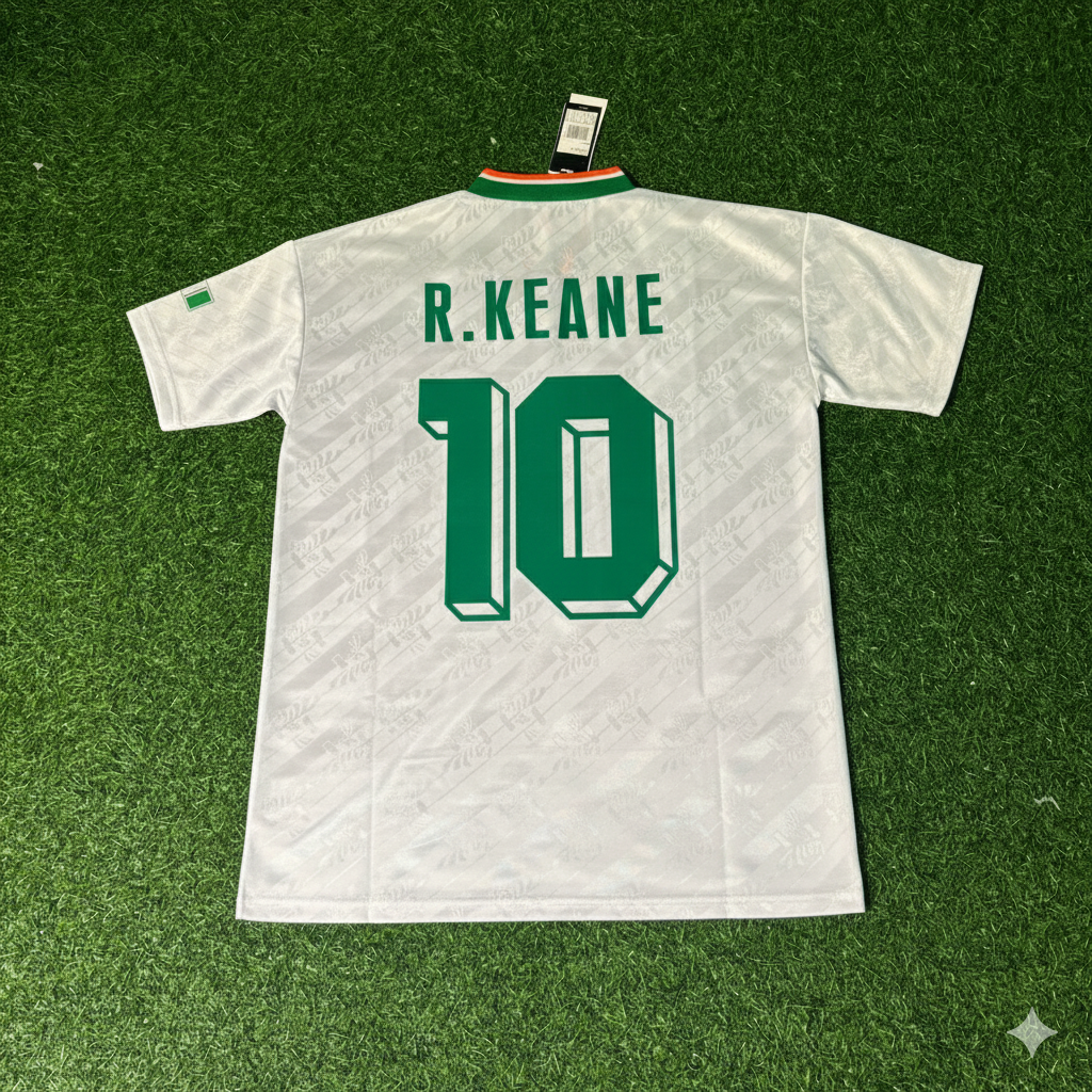 Ireland Season Away Retro Football Jersey – Robbie Keane – Detailed View