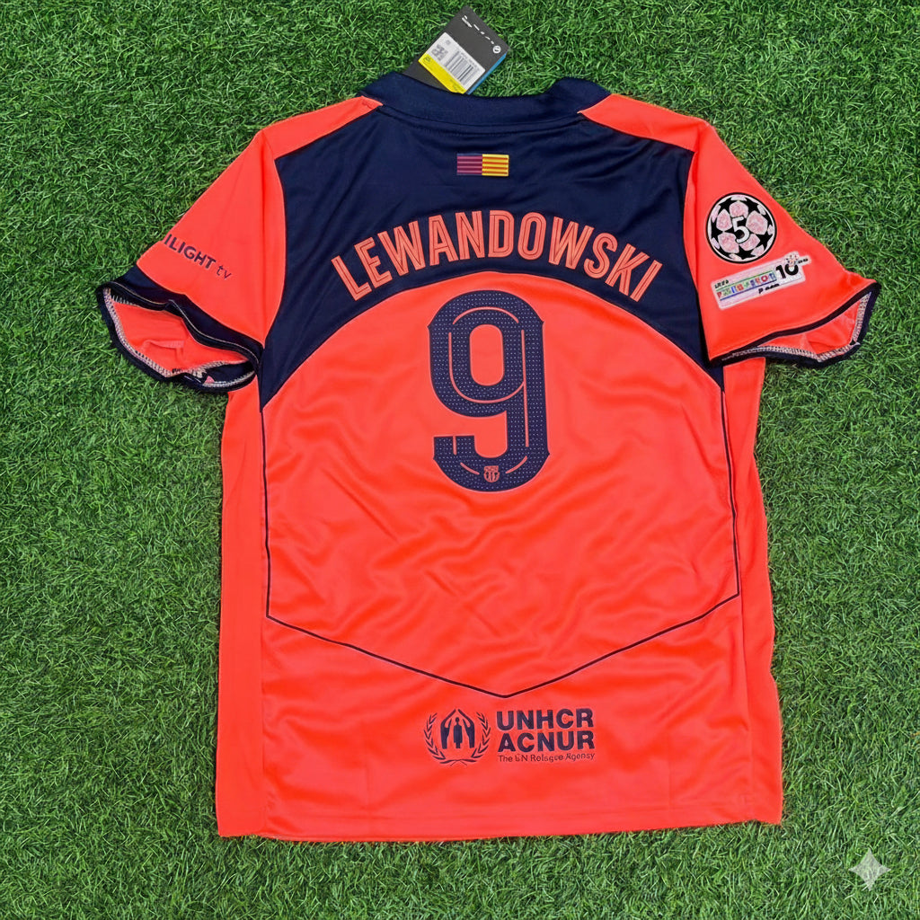 Barcelona 2025/2026 Season Kit Jersey – Robert Lewandowski – Back View