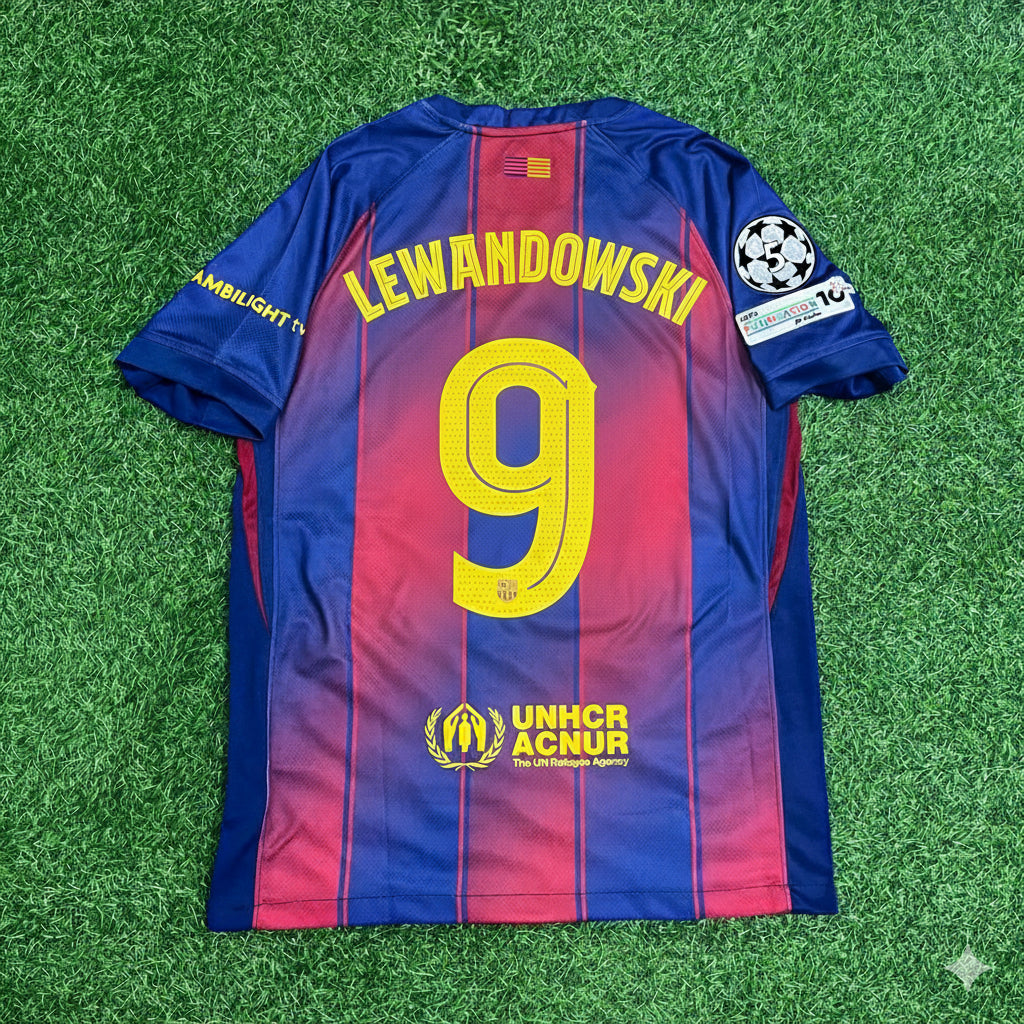 Barcelona 2025/2026 Season Kit Jersey – Robert Lewandowski – Back View