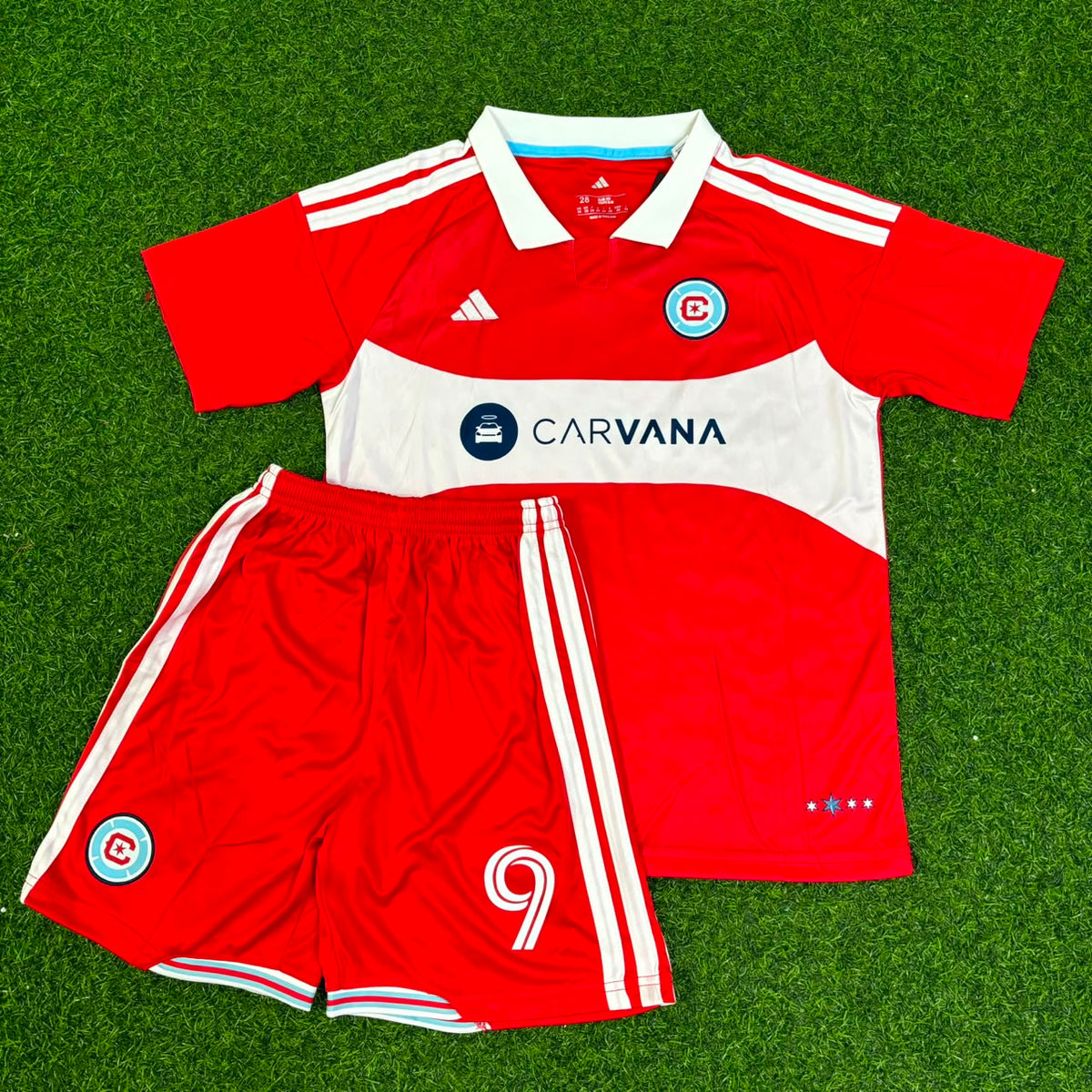 Robert Lewandowski Chicago Fire FC 2026-2027 Kids Red New Season Soccer Kit Jersey – Front View
