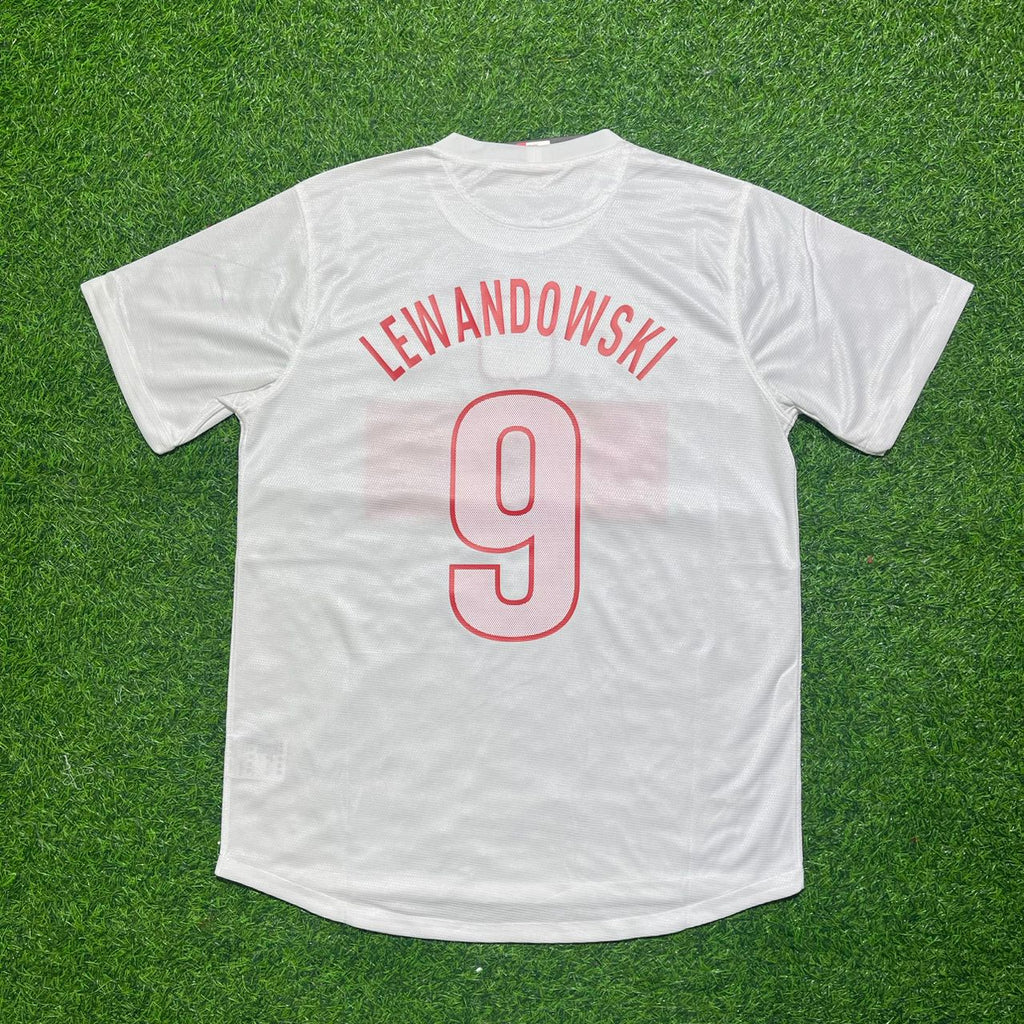 Robert Lewandowski Poland 2012 Retro Football Jersey – Back View