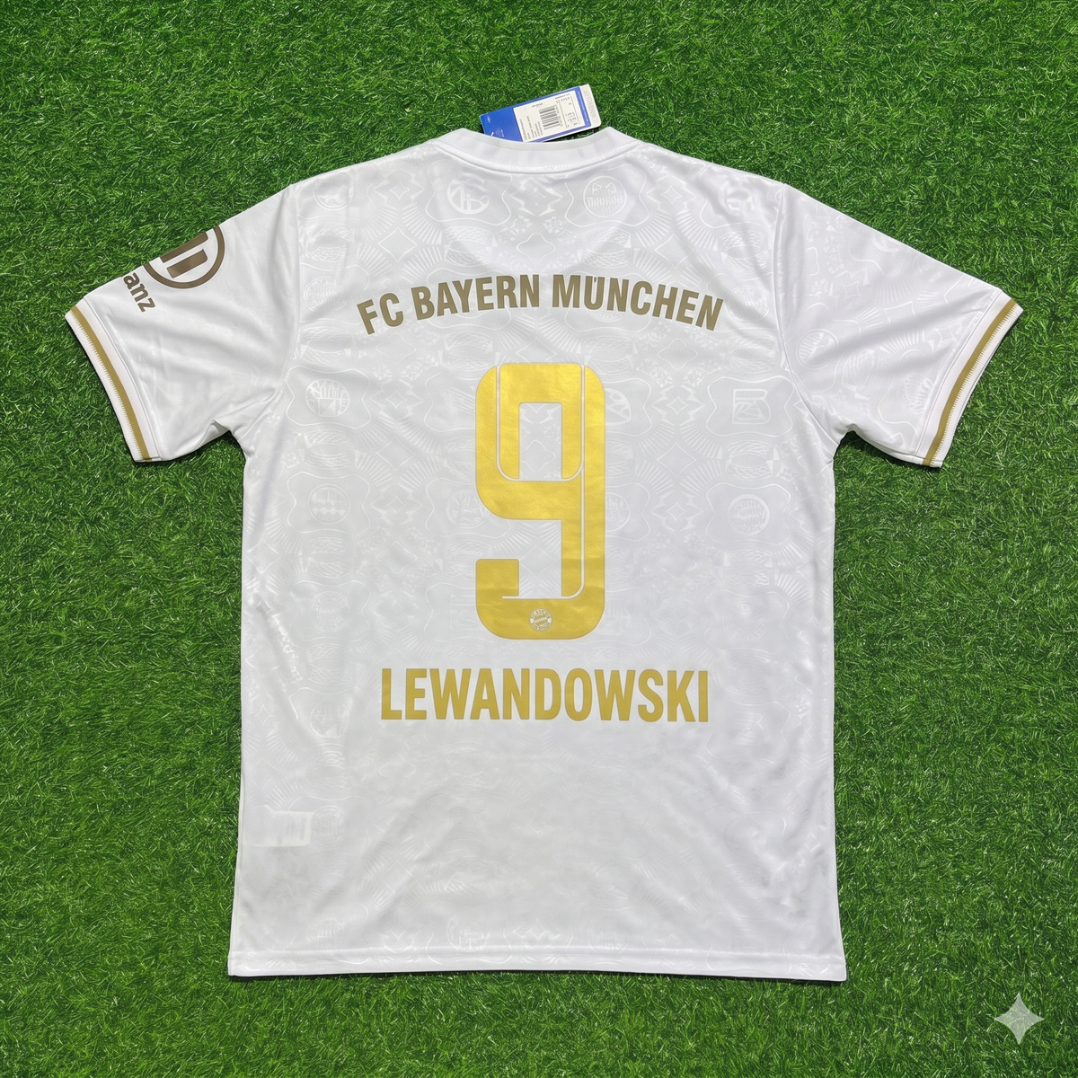 Robert Lewandowski #9 Bayern München 125 Years Anniversary Special-Edition White Football Jersey – Back View