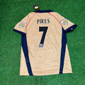 2001/02 Robert Pirès #7 Arsenal Away Golden Retro Football Jersey – Back View