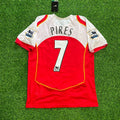 Robert Pires #7 - Arsenal 2004/2005 O2 Red Retro Kit Jersey – Back View