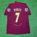 Robert Pires Arsenal 2006 Highbury Burgundy Retro Football Jersey – Back View