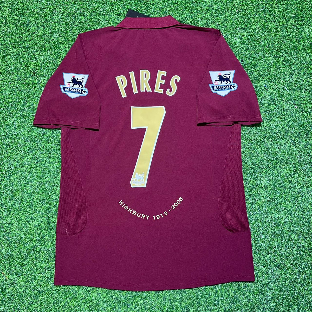 Robert Pires Arsenal 2006 Highbury Burgundy Retro Football Jersey – Back View