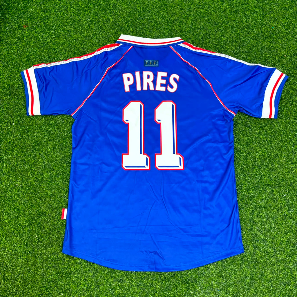Robert Pires France 1998 World Cup Retro Football Jersey – Back View