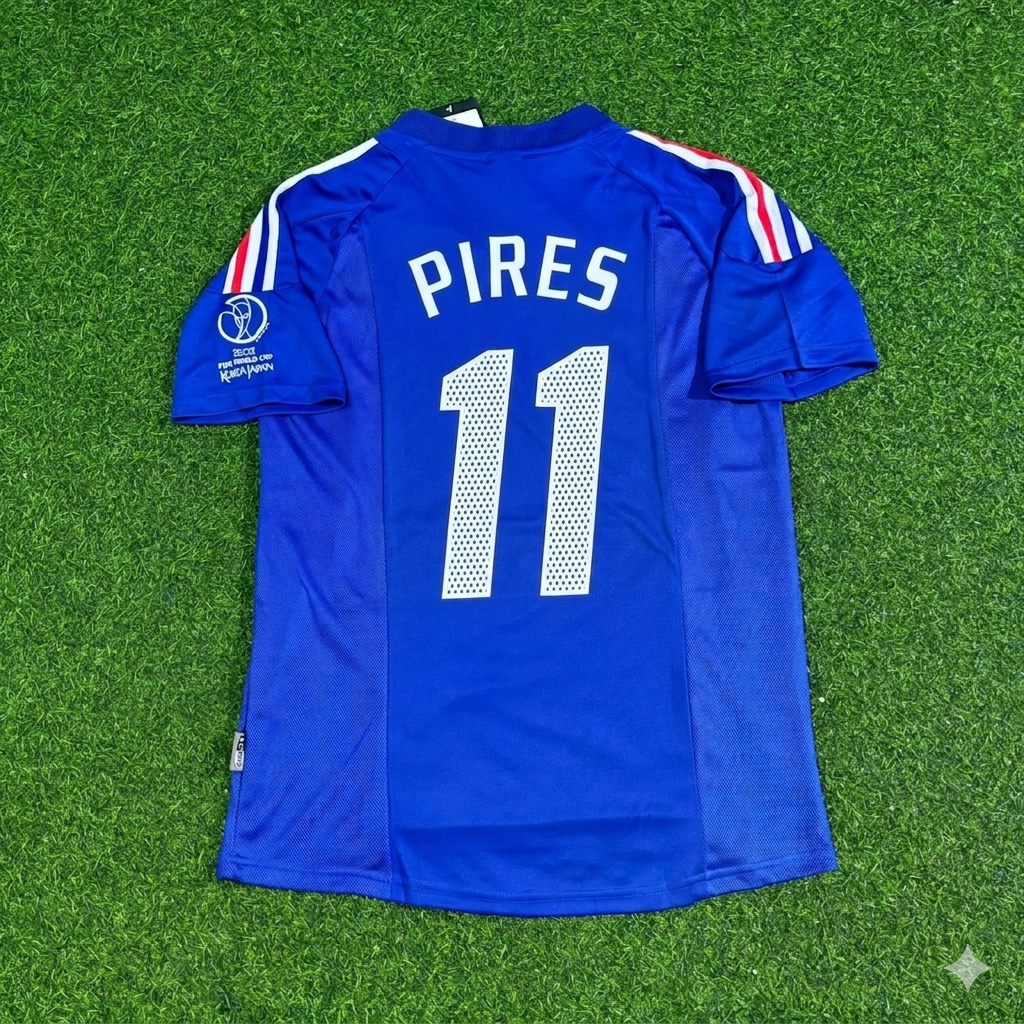 2002 France World Cup Robert Pirès #11 Retro Football Jersey – Back View