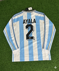 Argentina 1998 World Cup White Long Sleeve Retro Football Jersey – Roberto Ayala – Back View