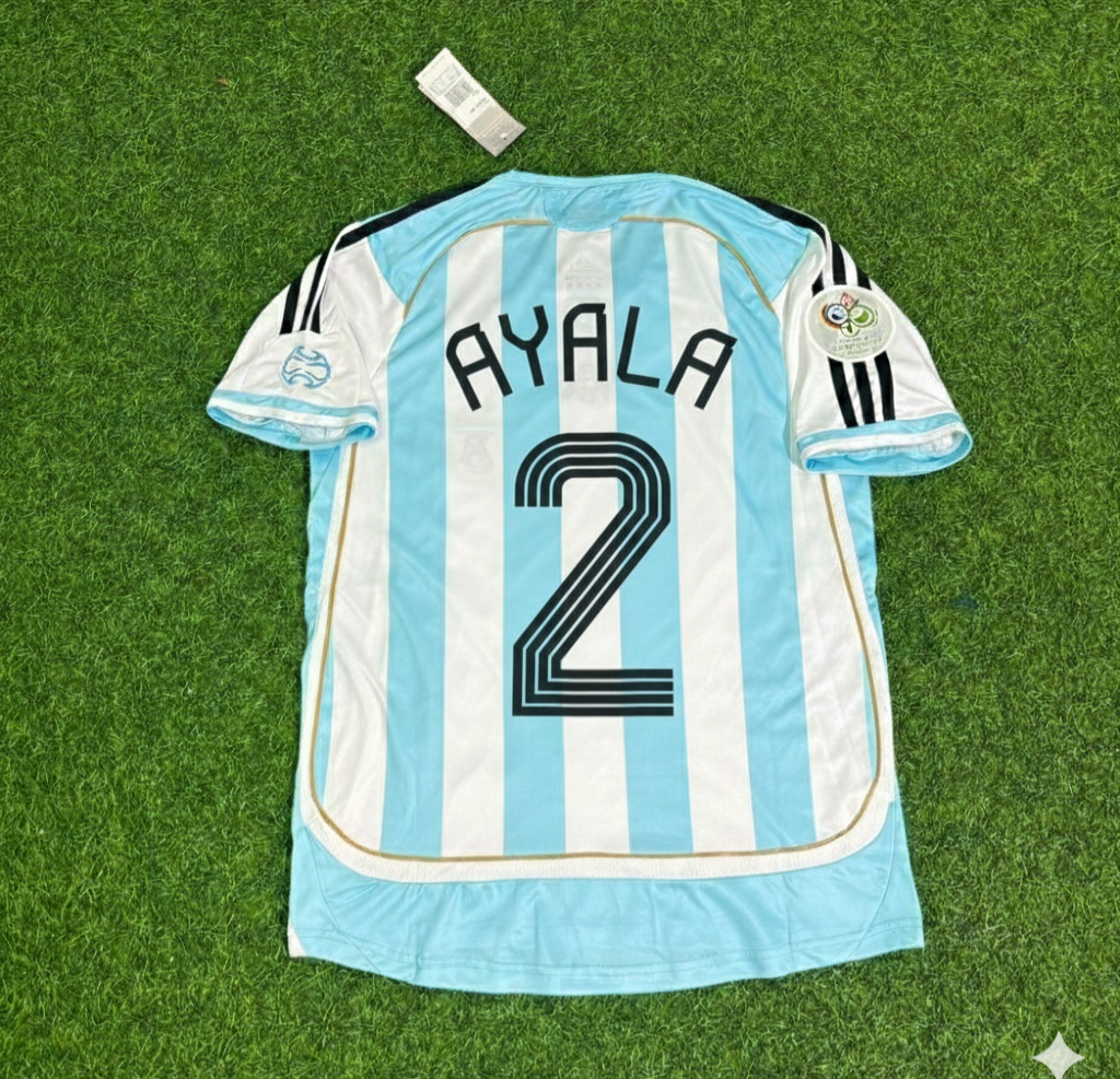 2006 Argentina World Cup Roberto Ayala Retro Football Jersey – Back View