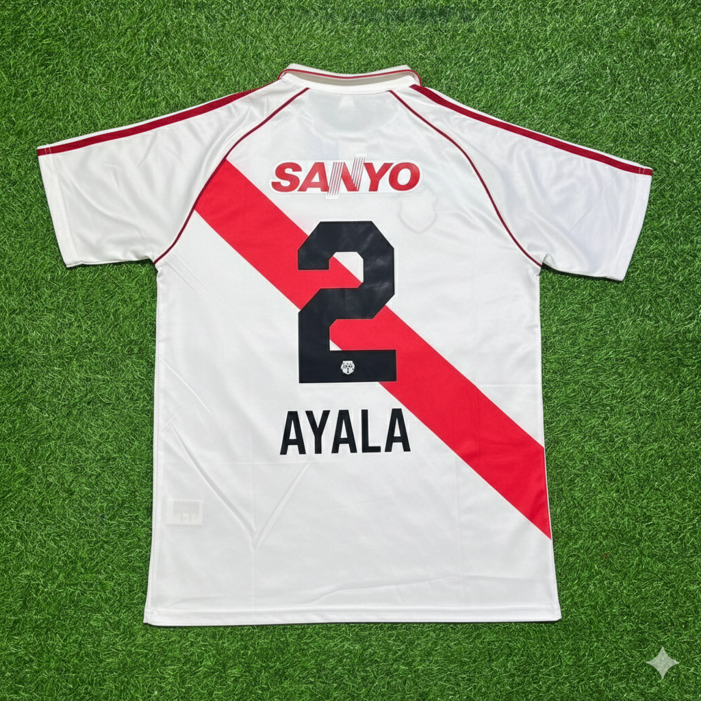 River Plate 1993/1994 Retro Home Football Jersey – Roberto Ayala – Back View