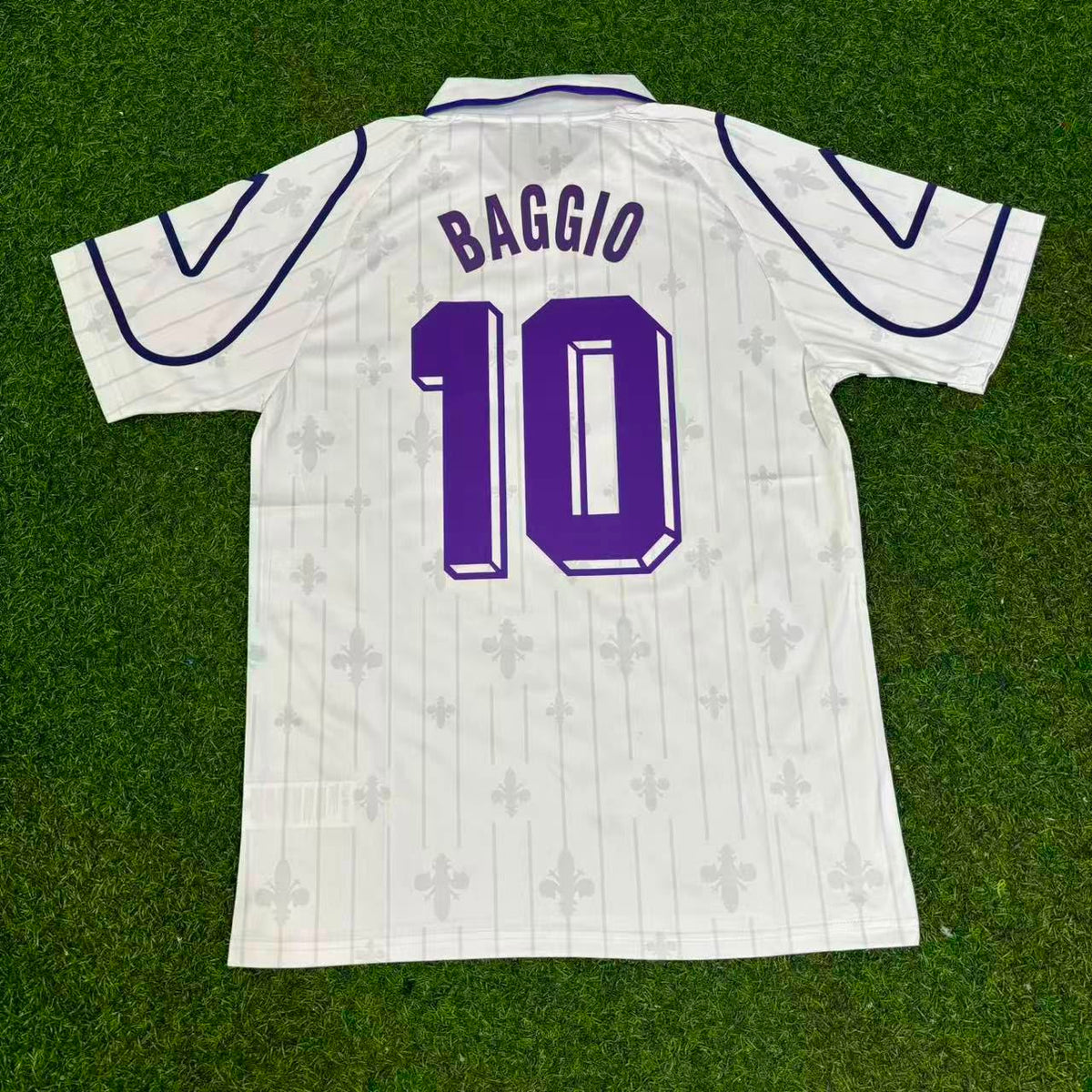 Roberto Baggio Fiorentina White Retro Football Jersey – Back View