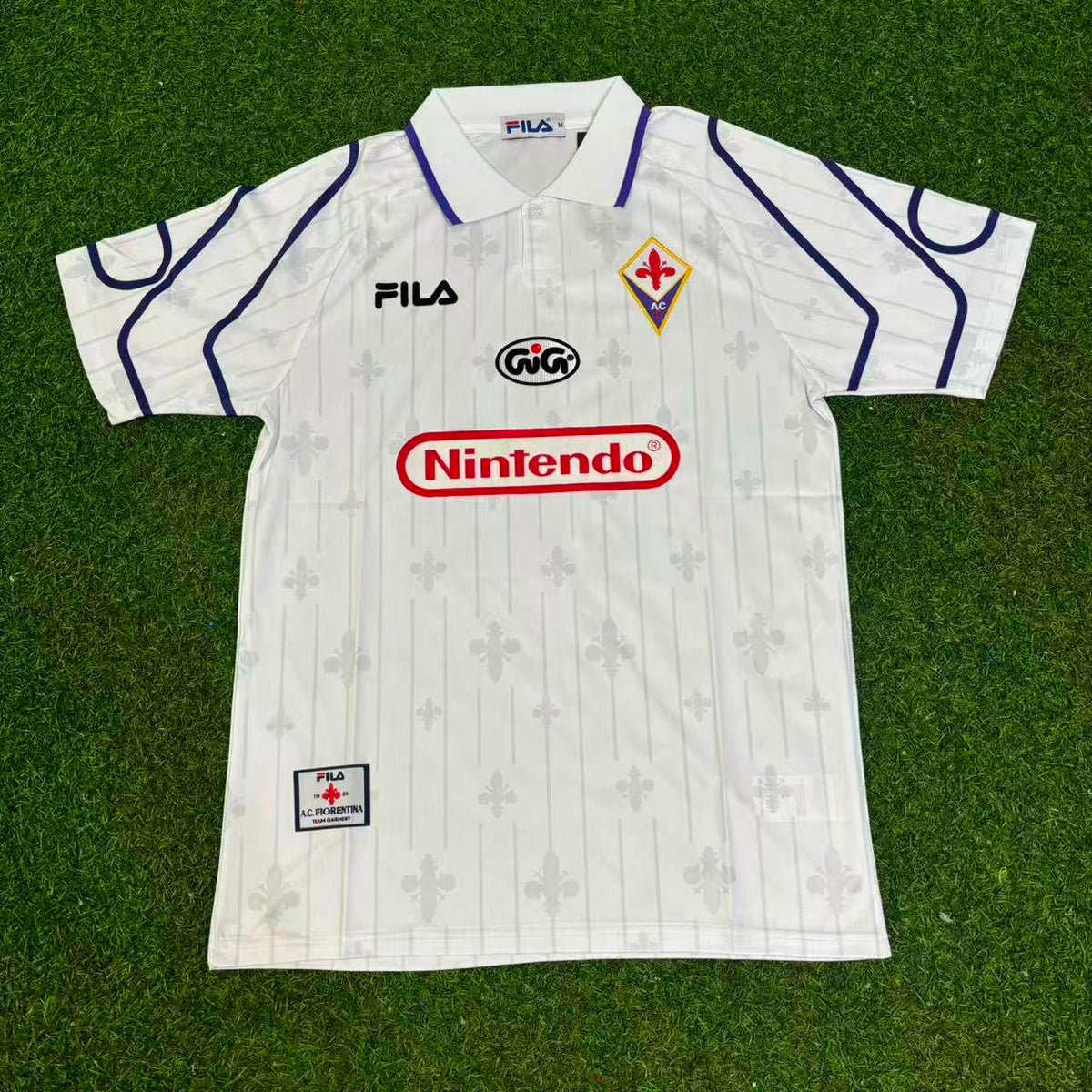 Roberto Baggio Fiorentina White Retro Football Jersey – Front View