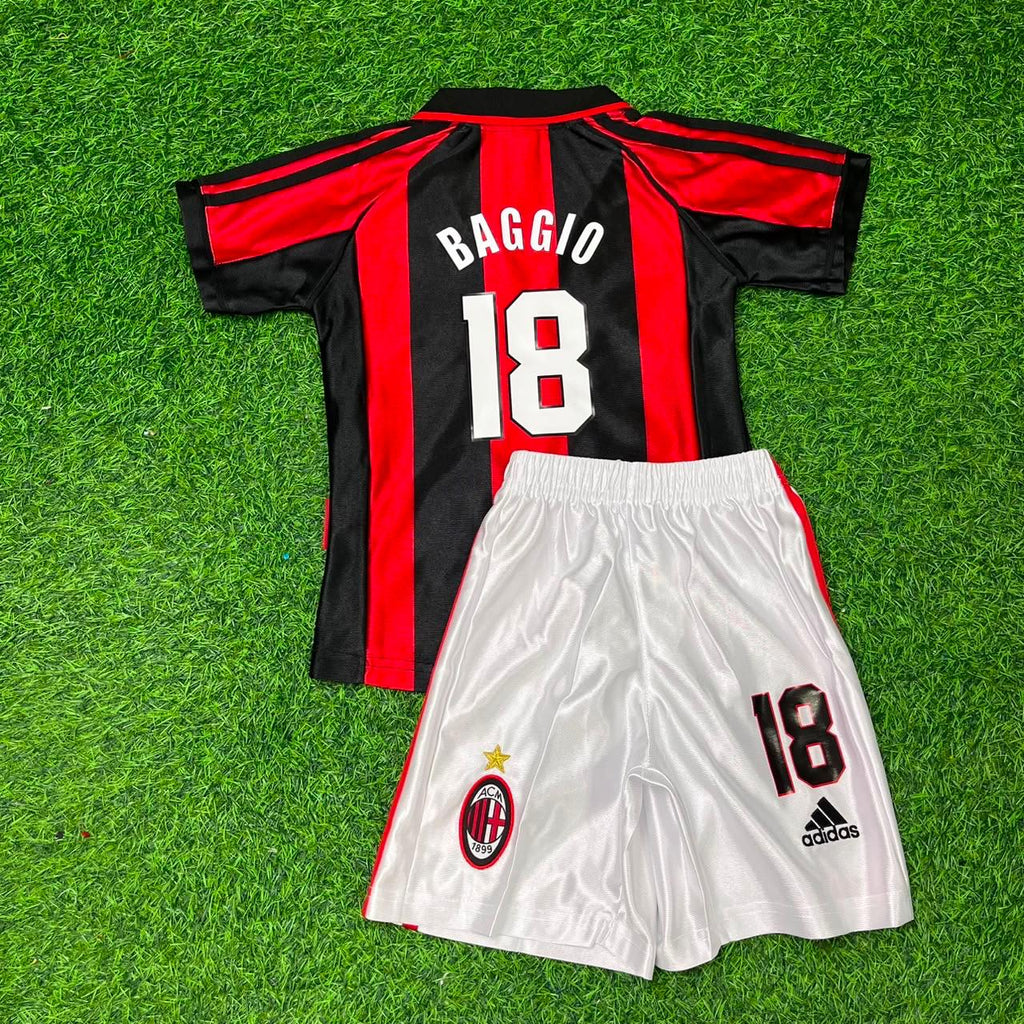 Roberto Baggio Milan Retro Kids Kit – Back View