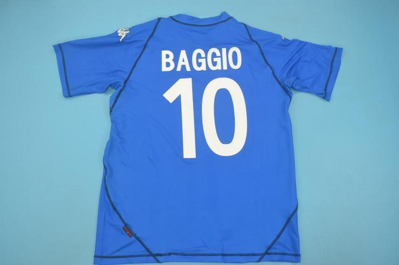 Roberto Baggio Brescia 2003/2004 Retro Blue Football Jersey – Back View