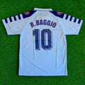 Roberto Baggio Fiorentina Retro White Football Jersey – Back View