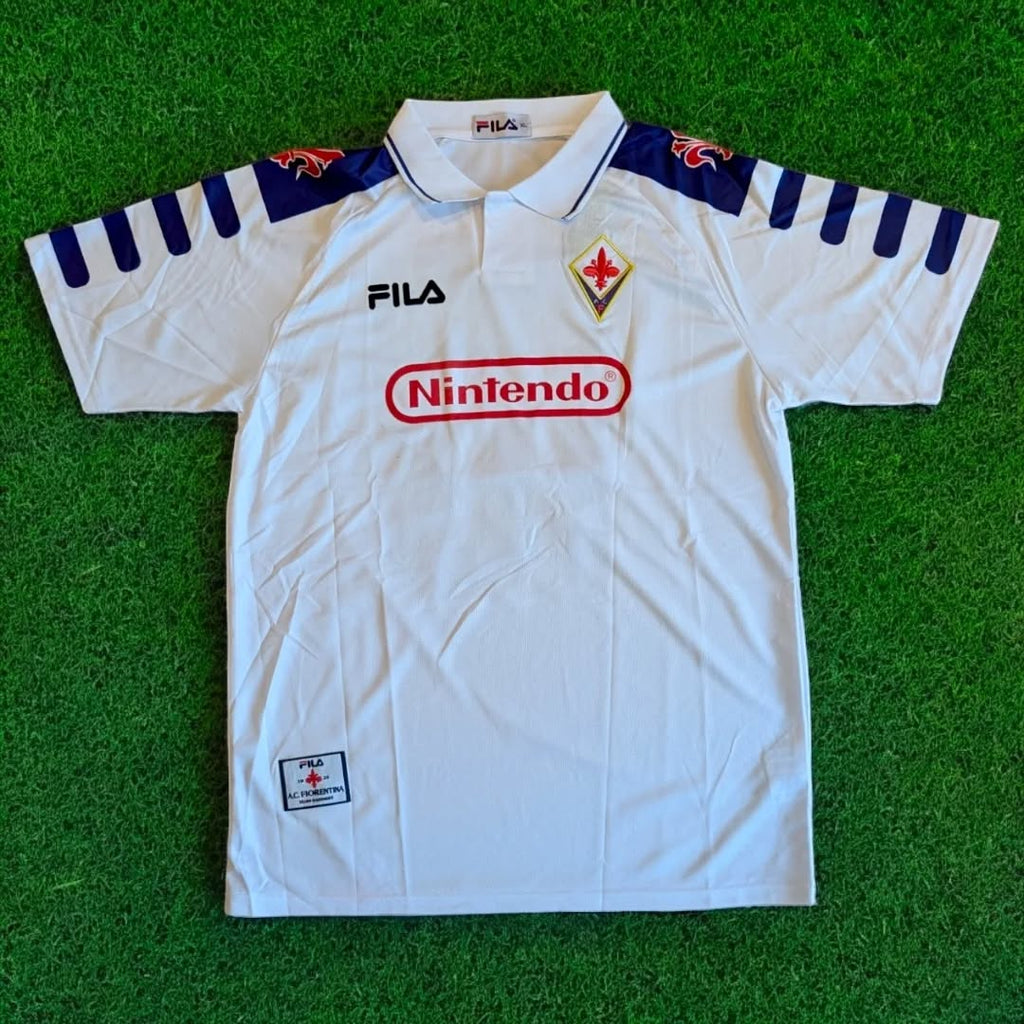 Roberto Baggio Fiorentina Retro White Football Jersey – Front View