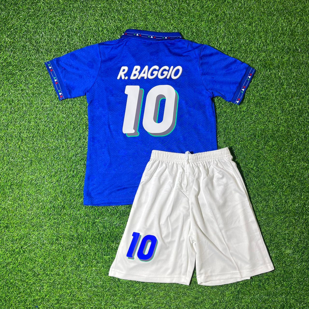 Roberto Baggio Italy 1994 World Cup Retro Kids Football Jersey – Back View