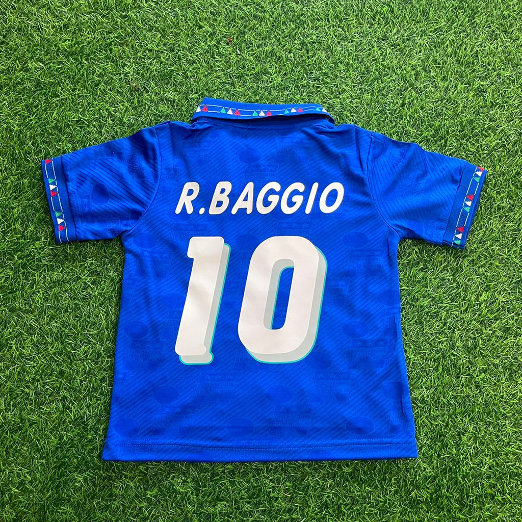 Roberto Baggio Italy 1994 World Cup Retro Kids Football Jersey – Detailed View
