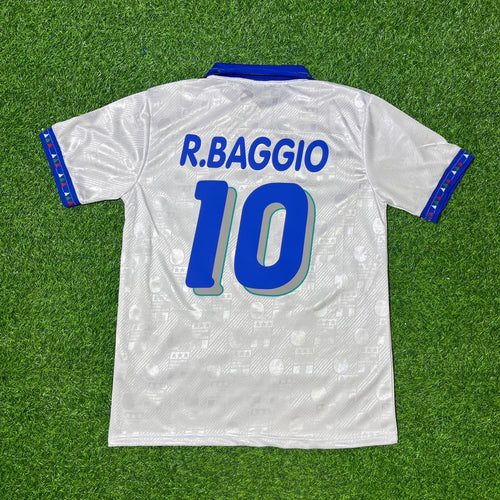 1994 Italy World Cup White Retro Football Jersey – Roberto Baggio – Back View