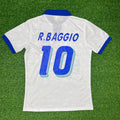 Italy 1994 World Cup White Retro Football Jersey – Roberto Baggio – Back View