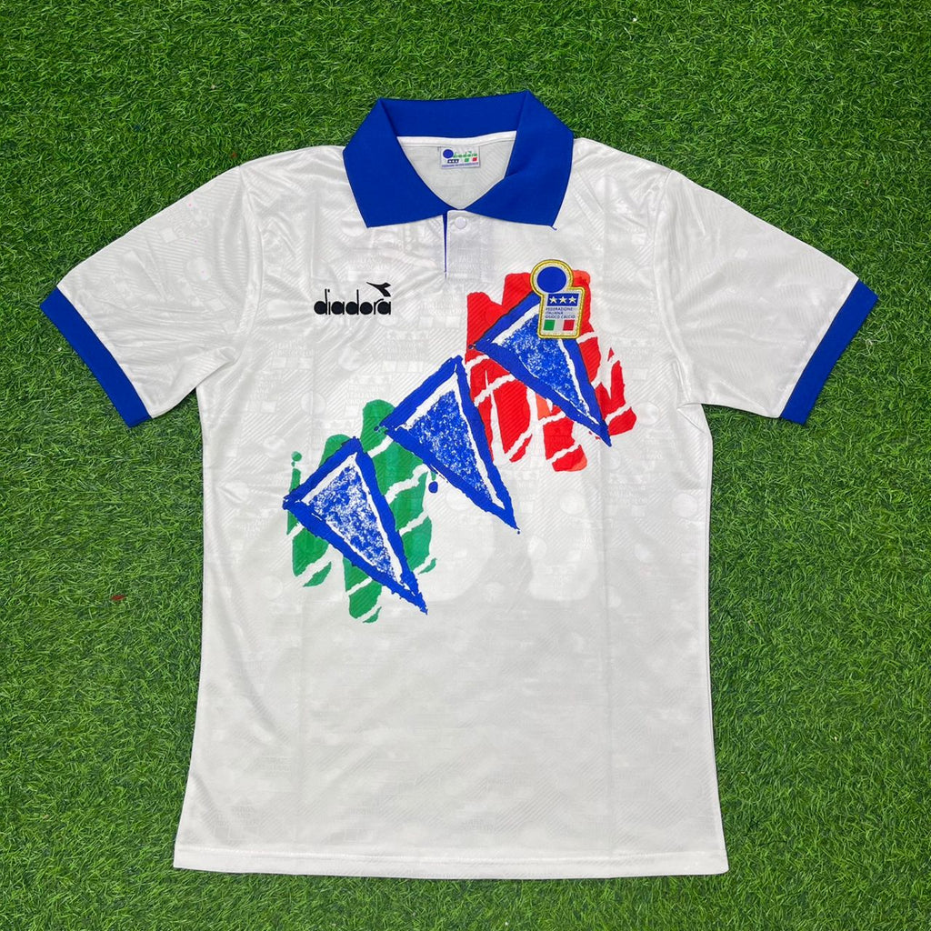 1994 Italy World Cup Paolo Maldini White Retro Football Jersey – Front View