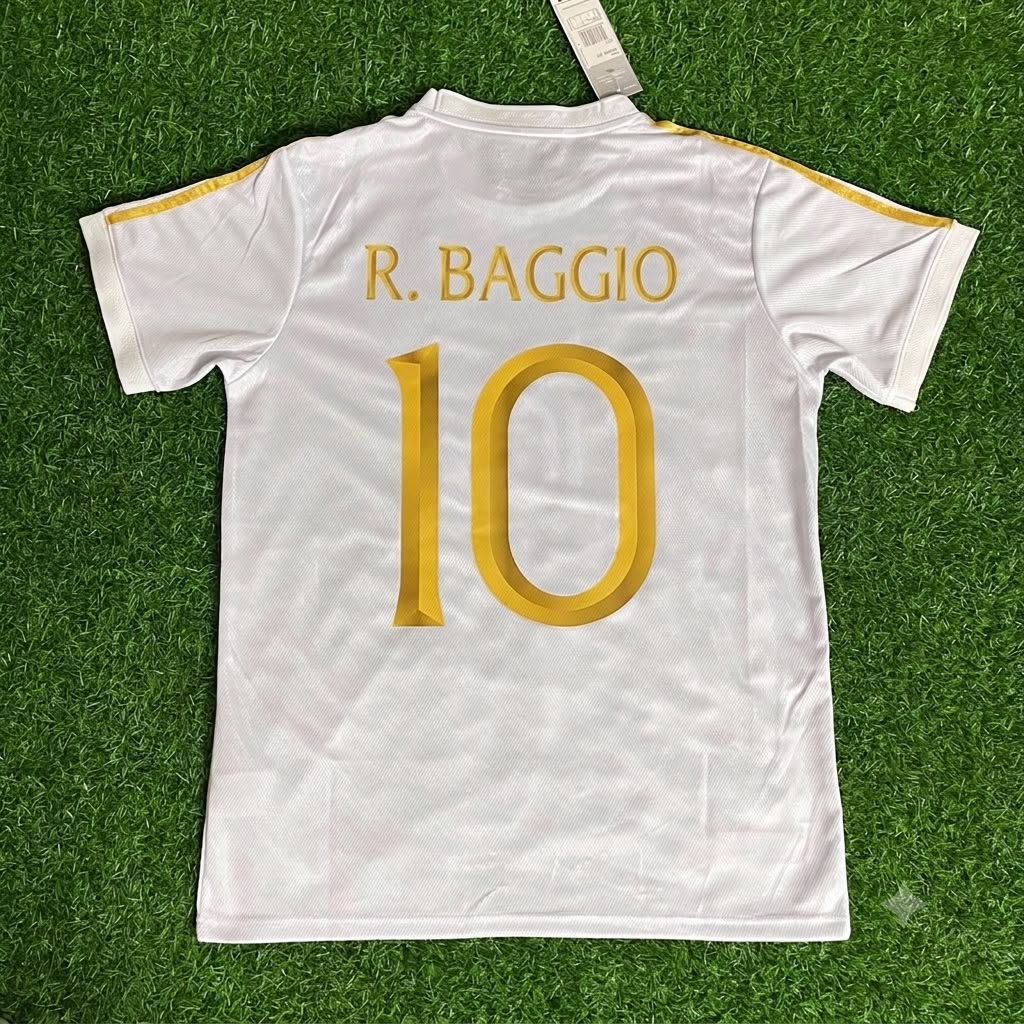 Roberto Baggio - Italy White Anniversary Football Jersey – Back View