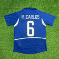Roberto Carlos Brazil 2002 World Cup Retro Football Jersey – Back View
