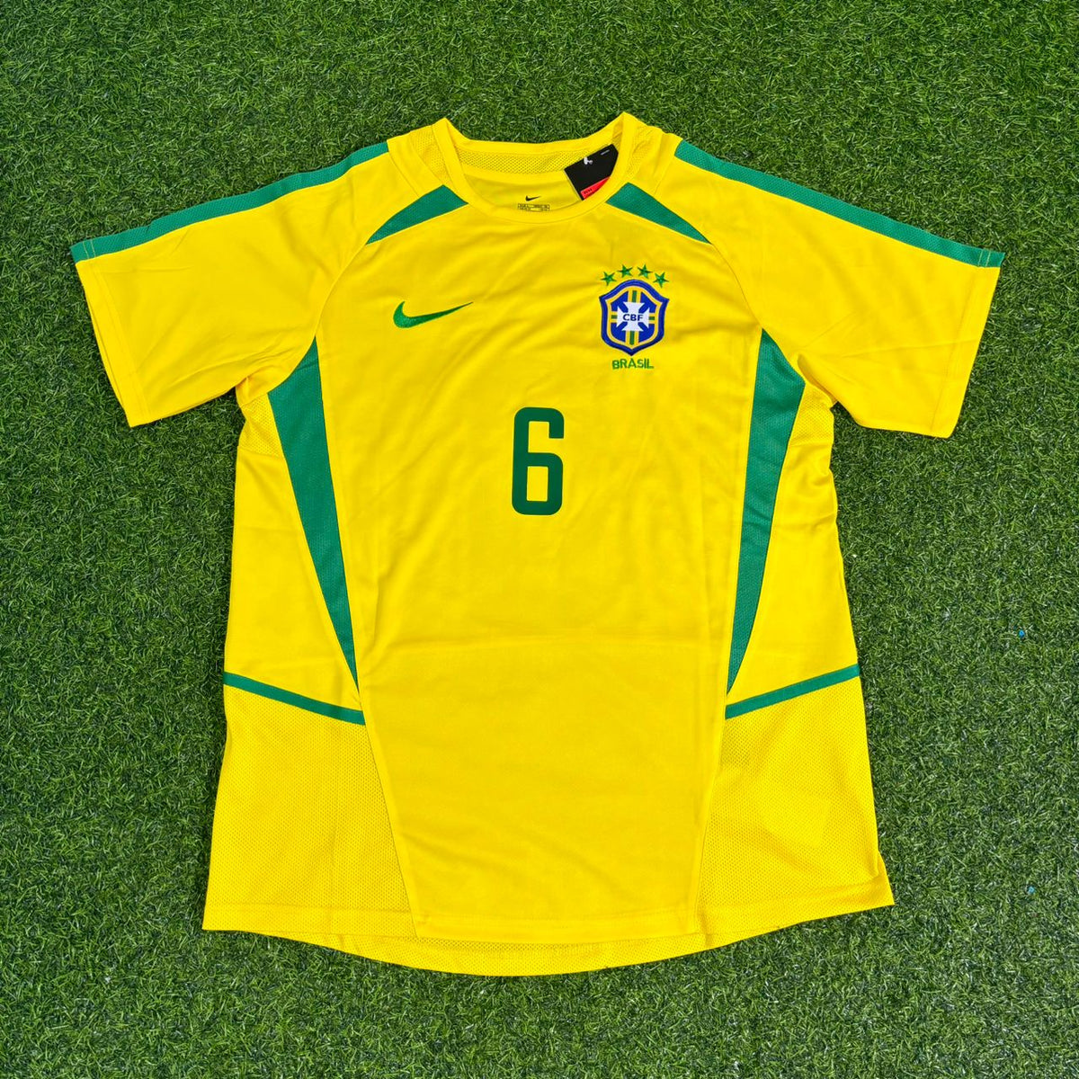 Roberto Carlos Brazil 2002 World Cup Retro Jersey – Front View