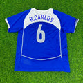 Brazil 2004 Blue Retro Football Jersey – Roberto Carlos – Back View