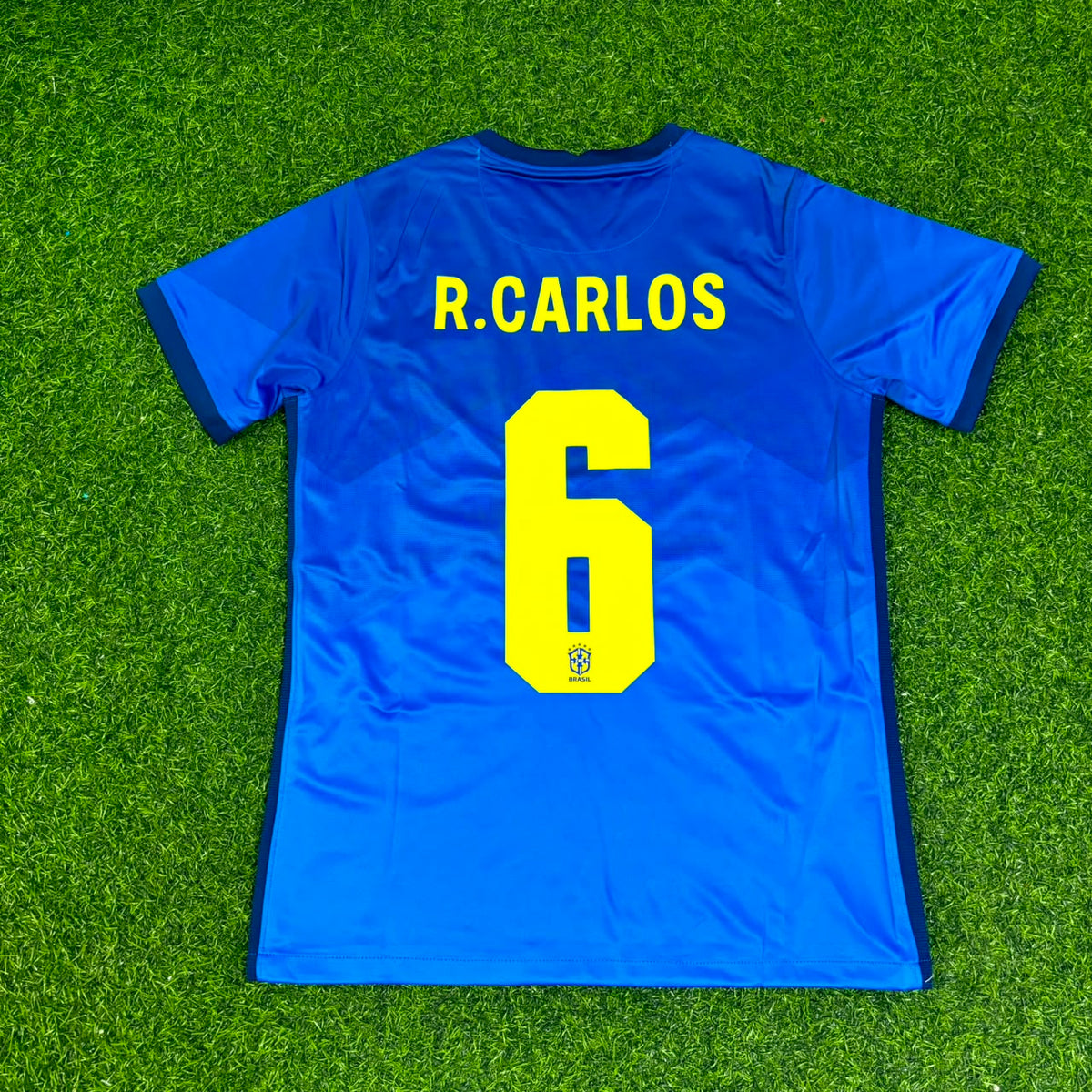 Roberto Carlos Brazil Blue Football Jersey – Back View