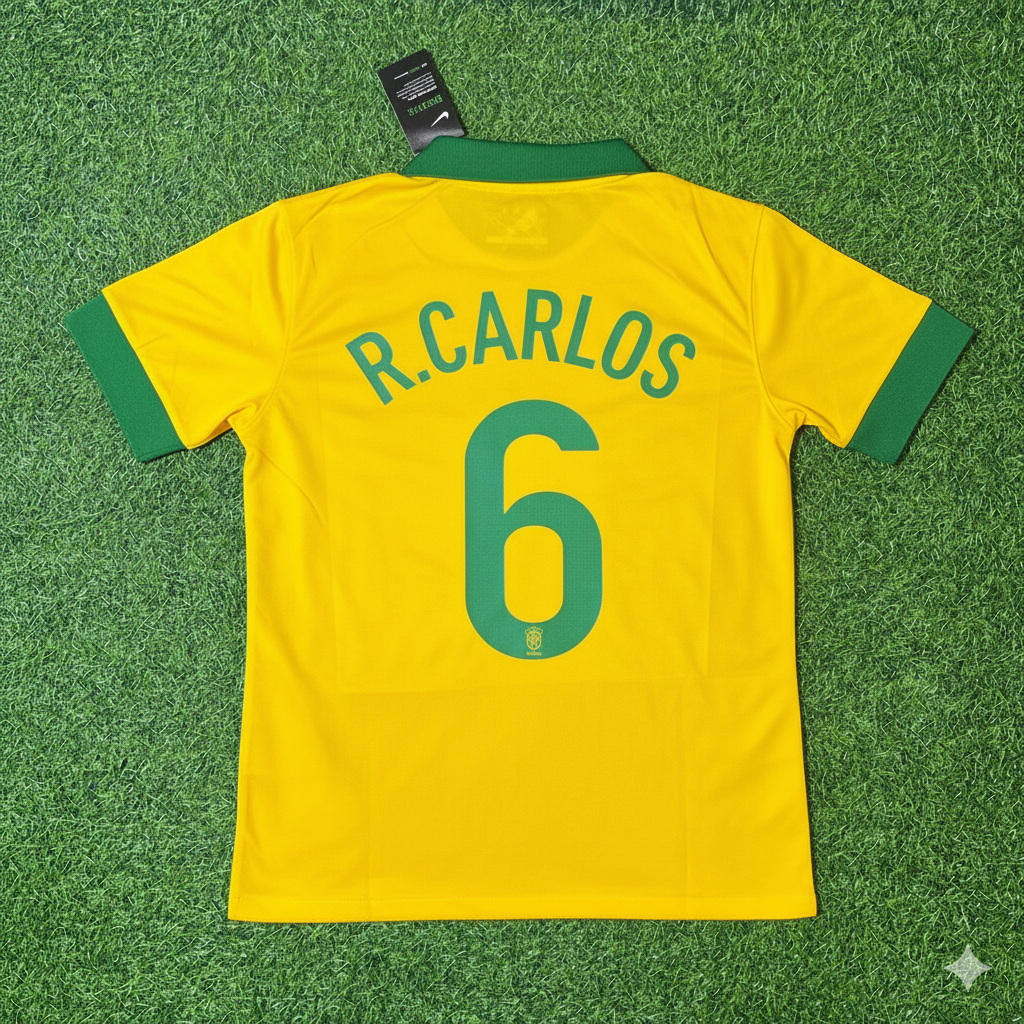 Brazil Retro Football Jersey – Roberto Carlos – Back View