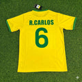 Roberto Carlos Brazil Retro Home Football Jersey – Back View