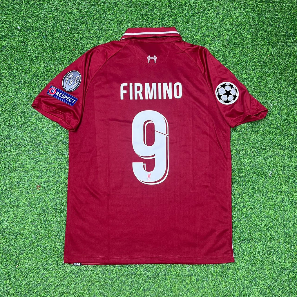 Roberto Firmino Liverpool 2019 CL Final Retro Kit Jersey – Back View