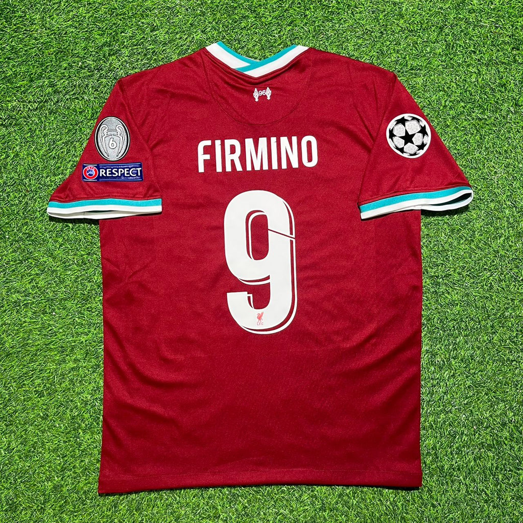 Liverpool 2020-2021 Home Retro Football Jersey – Roberto Firmino 9# – Back View