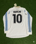 Roberto Mancini Lazio 1999 2000 White Long Sleeve Retro Football Jersey – Back View