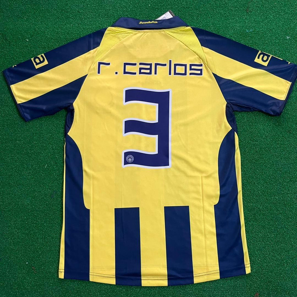 Roberto Carlos Fenerbahce 2008-2009 White Retro Kit Jersey – | | – Back View