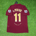 Robin van Persie Arsenal 2006 Highbury Burgundy Retro Football Jersey – Back View