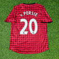 2012 Robin van Persie Manchester United 2013 Season Red Retro Football Jersey – Back View