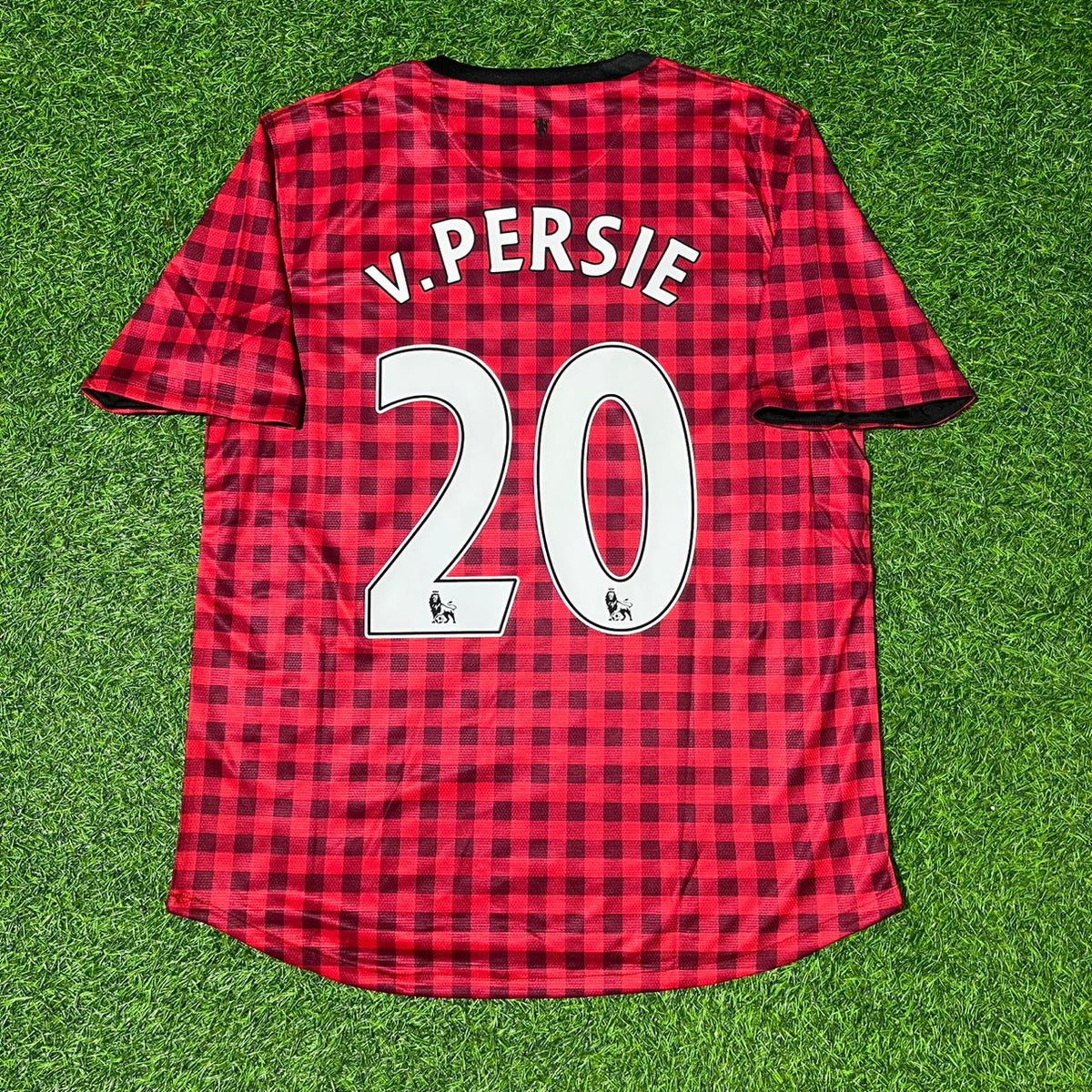 2012 Robin van Persie Manchester United 2013 Season Red Retro Football Jersey – Back View