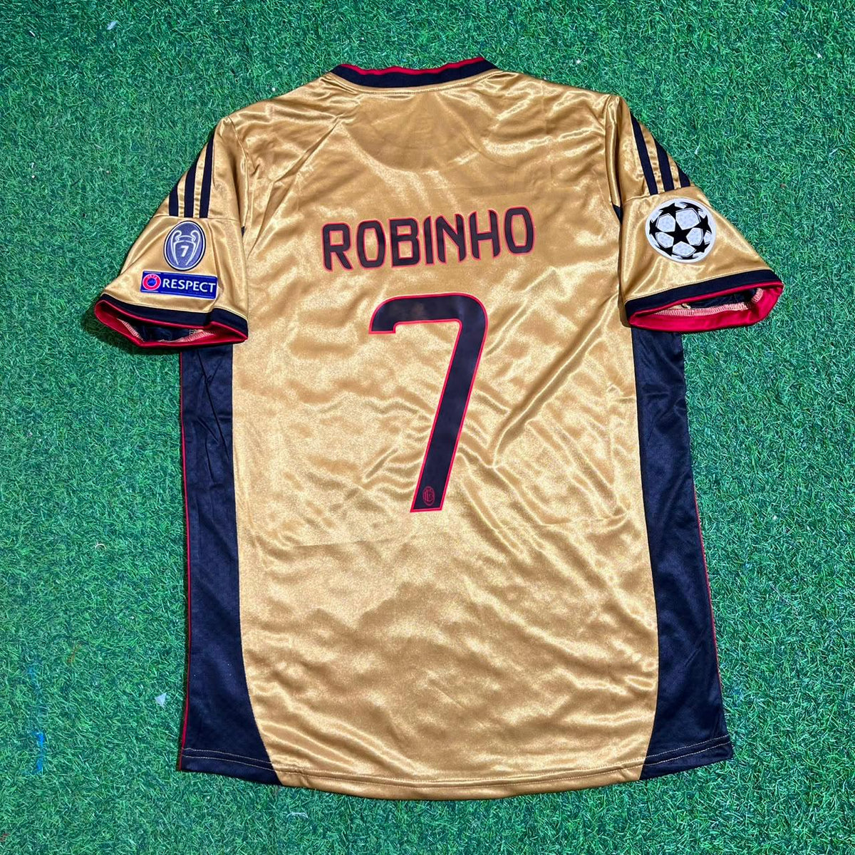 AC Milan 2013 2014 Gold Retro Jersey – Robinho #7 – Back View
