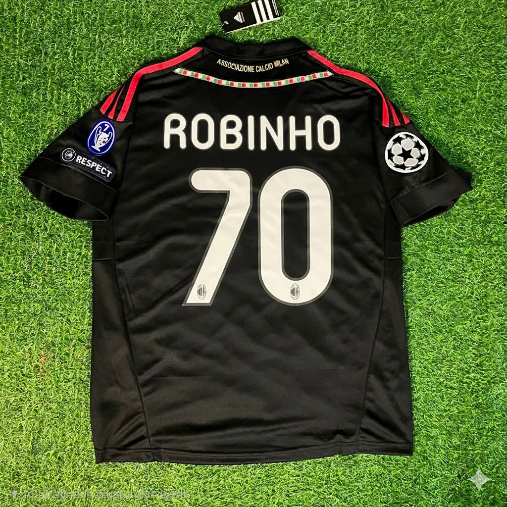 2011/12 Robinho 70 - Milan Third Kit Retro Football Jersey – Back View