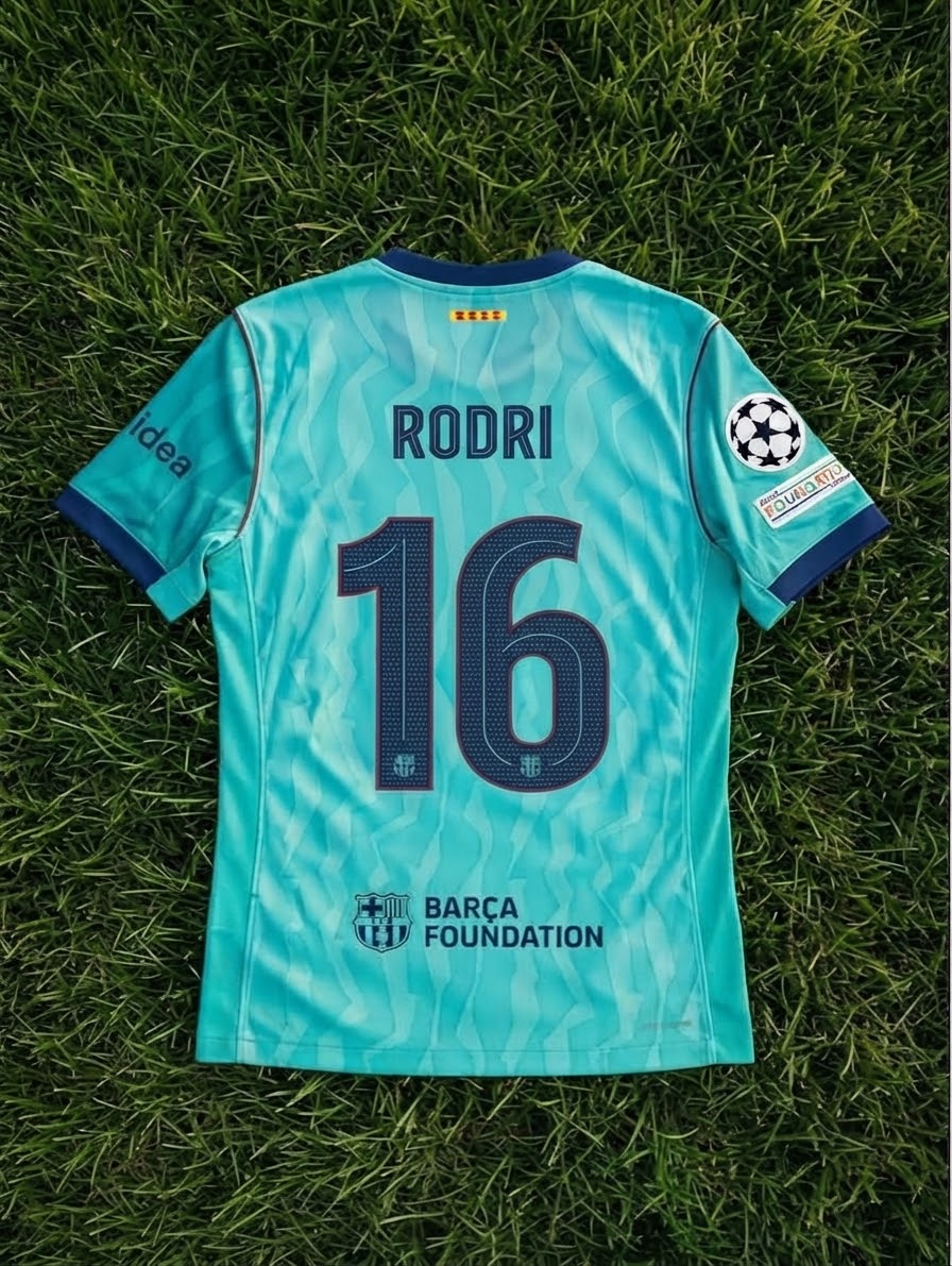 Rodri #16 Barcelona 2026/2027 New Season Third Champions League Patch Football Jersey – Back View
