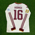 Rodri #16 Spain 2026 World Cup Away Long Sleeve Jersey – Back View