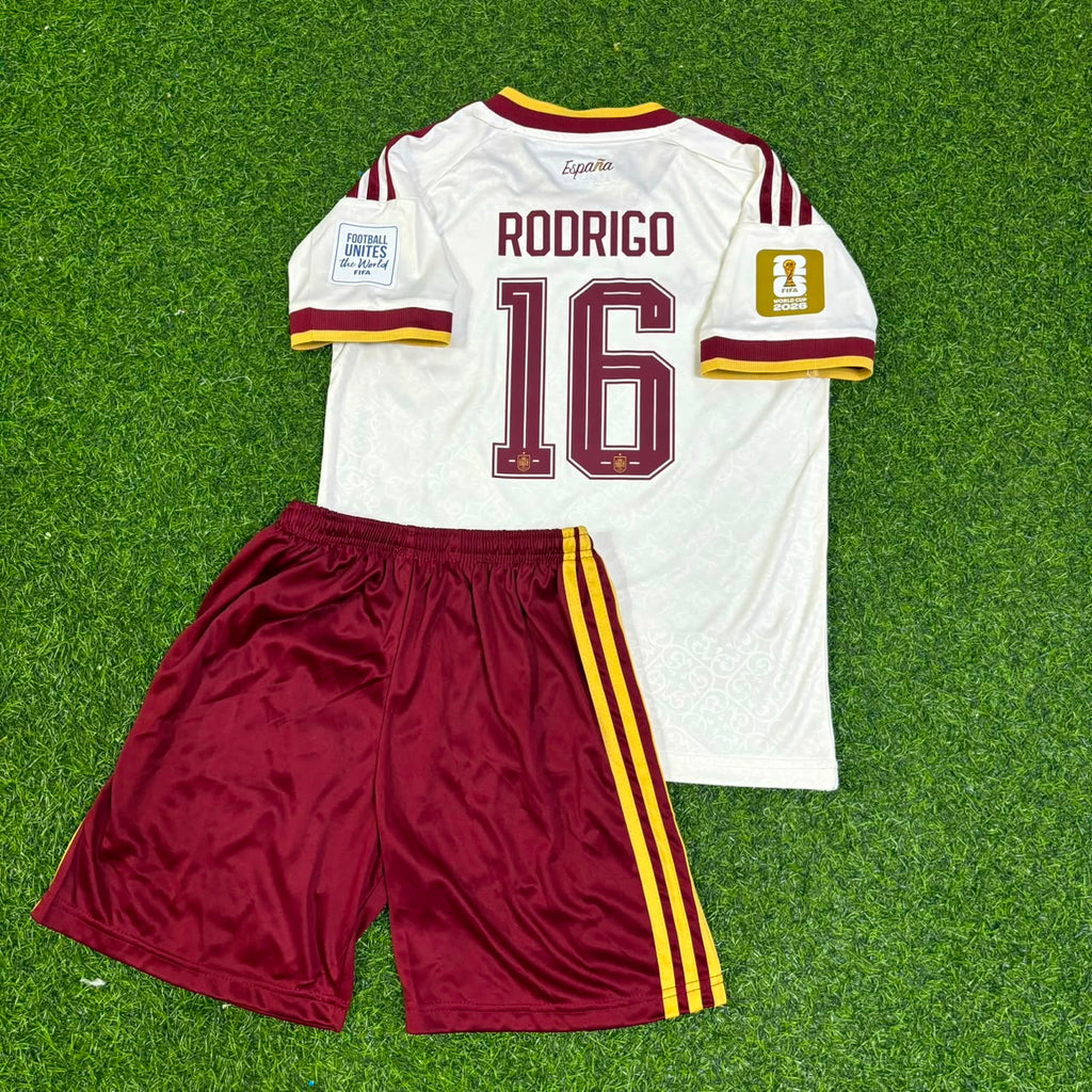 Rodri Spain 2026 World Cup Kids Football Jersey – Back View